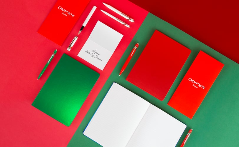 writing of the alphabet with the chromatics divine inkwell and a fountain pen