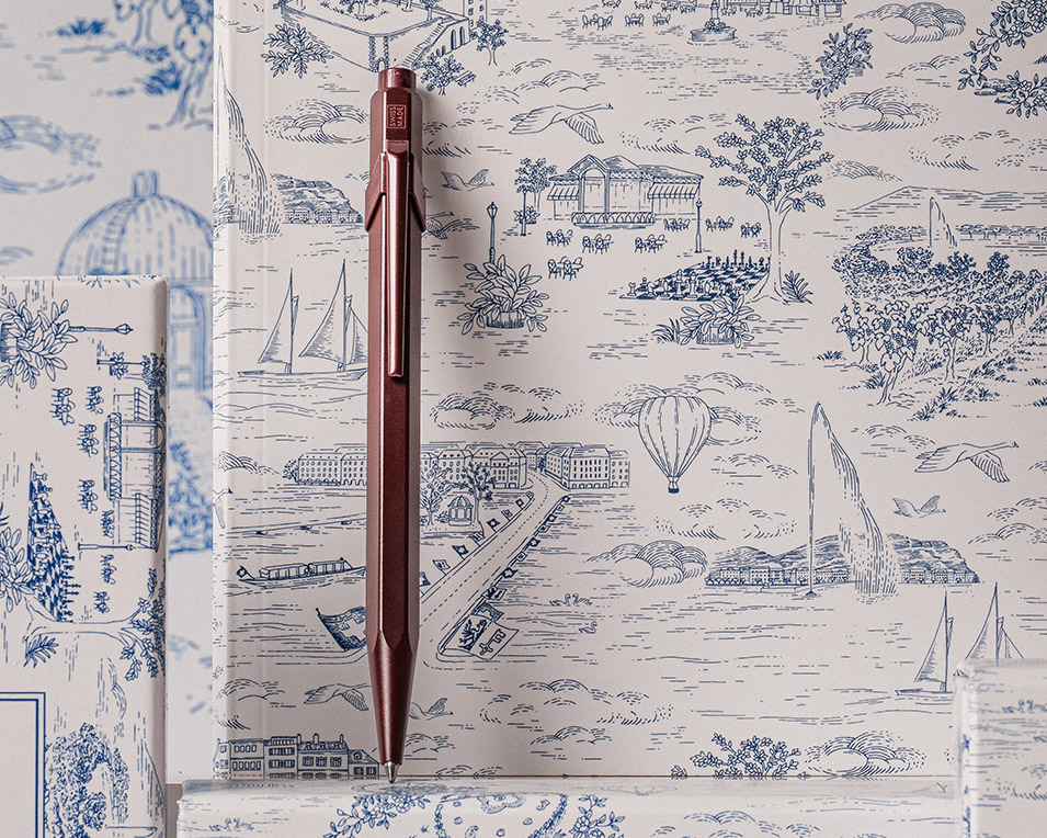 Ballpoint Pen 849™ Toile de Jouy Burgundy
