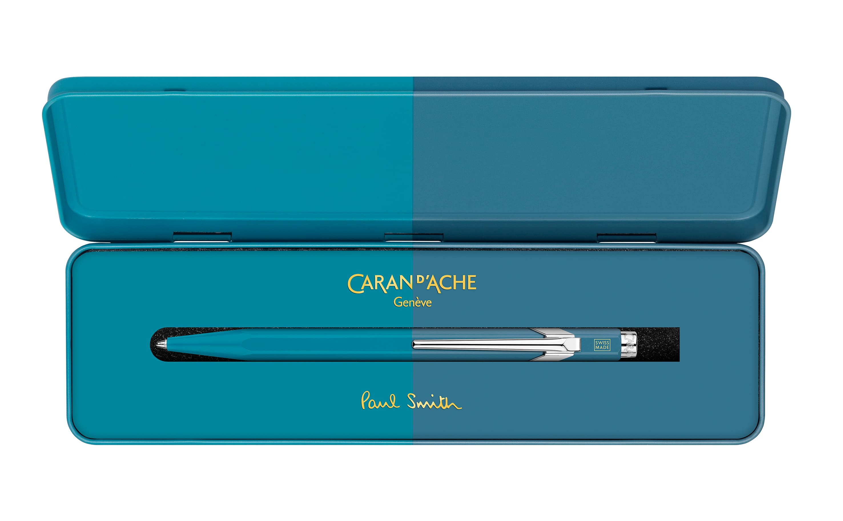ballpoint pen 849 collaboration paul smith fourth edition colours cyan and steel in its metal case