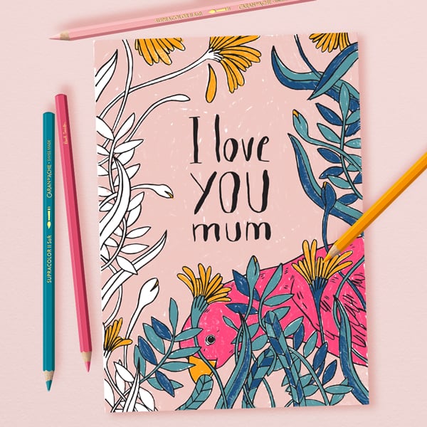 caran d'ache ambassador amber verschaeve coloring card