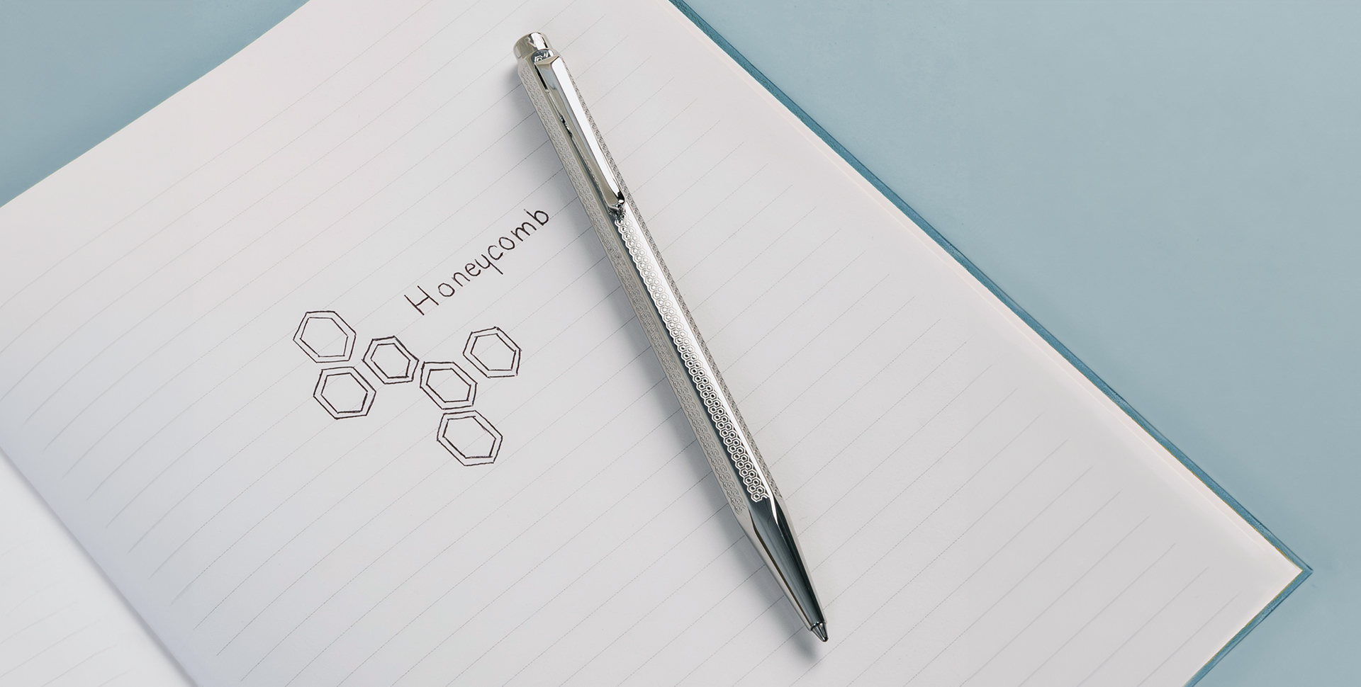 Ballpoint Pen Ecridor™ Honeycomb Grey Silver