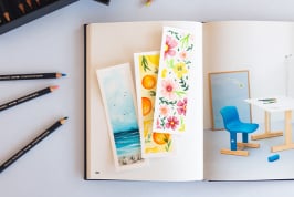 Erstellen Sie 3 einfache, farbenfrohe Lesezeichen mit den Stiften von Museum Aquarelle