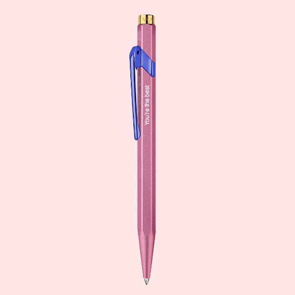 849 ballpoint pen caran d'ache + me customized pink and blue