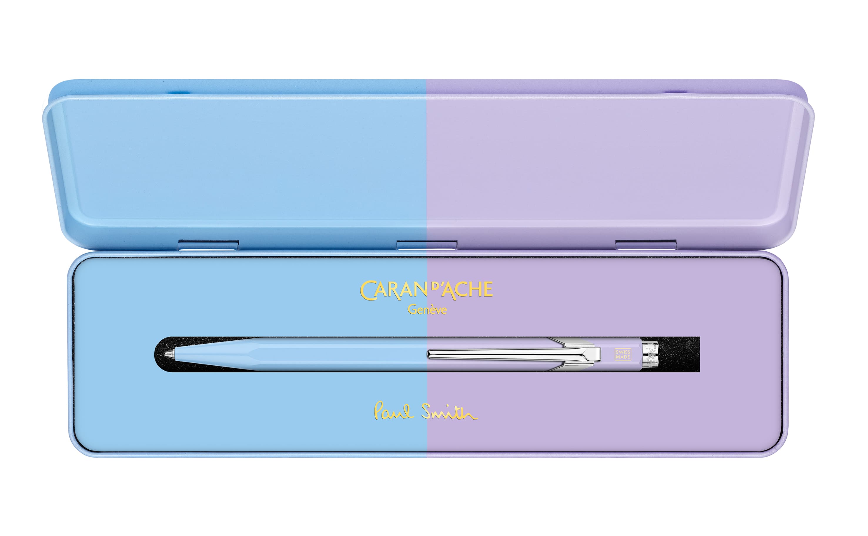 ballpoint pen 849 collaboration paul smith fourth edition colours skyblue and lavender in its metal case