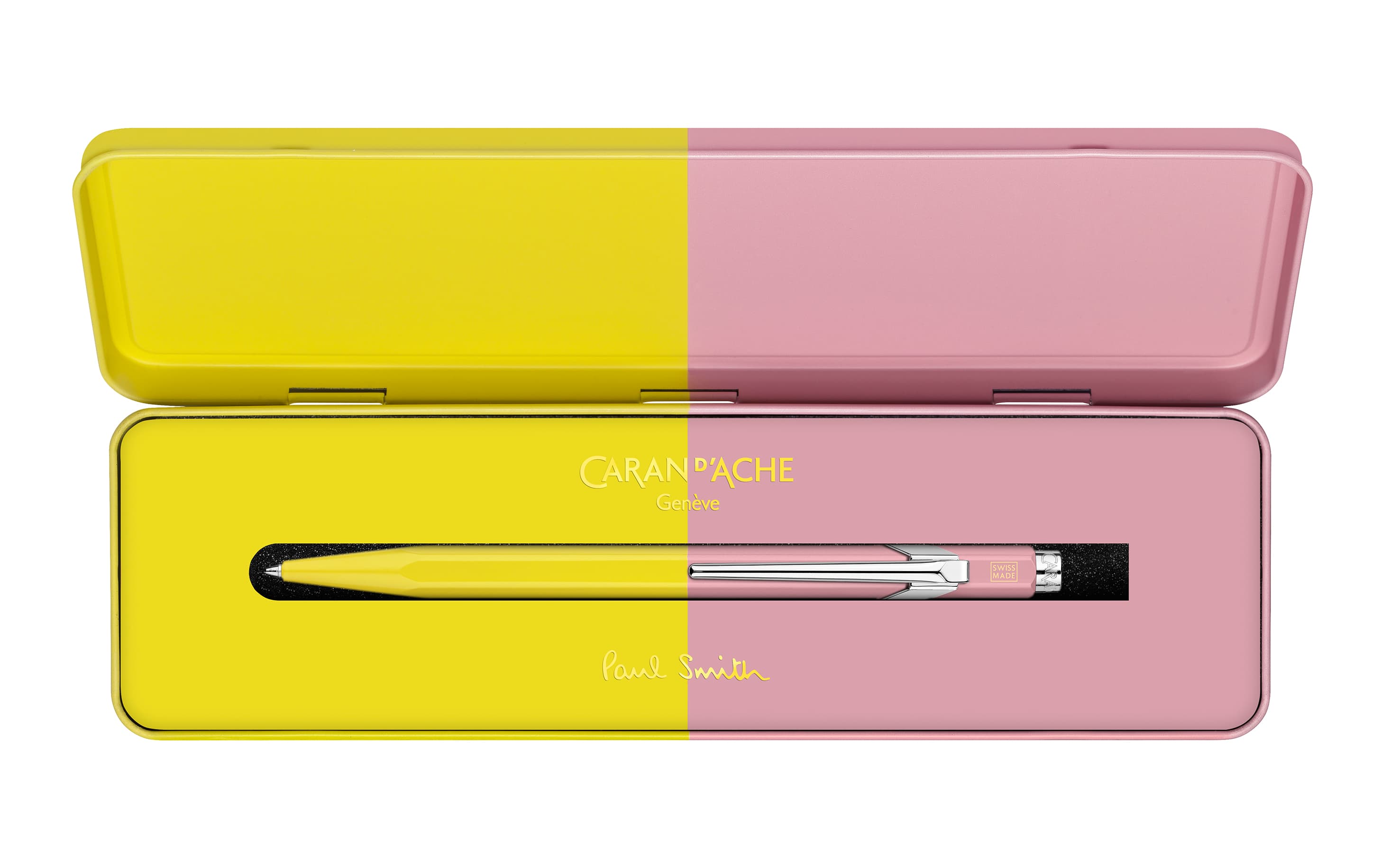 ballpoint pen 849 collaboration paul smith fourth edition colours chartreuse and rose in its metal case