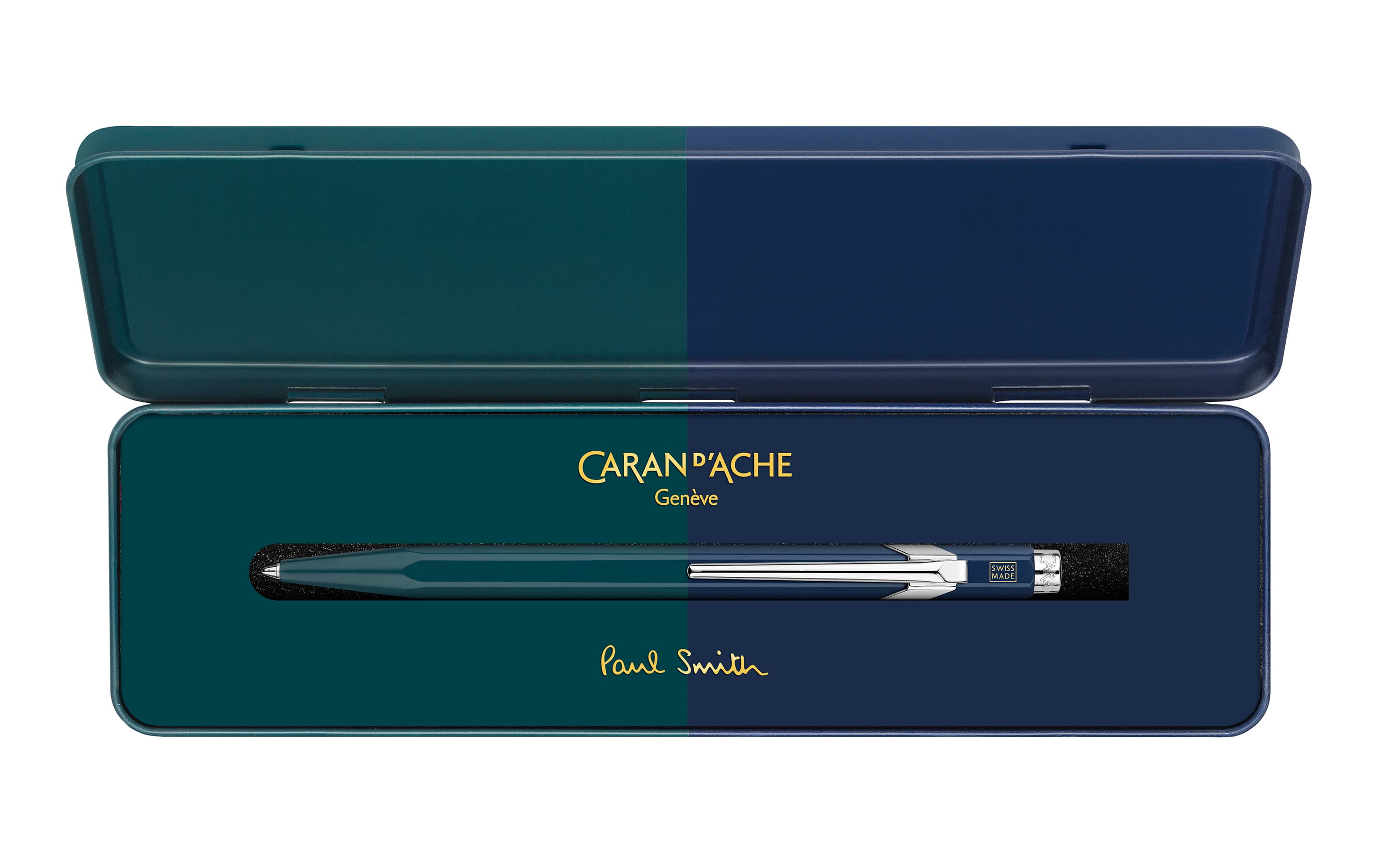 ballpoint pen 849 collaboration paul smith fourth edition colours racing green and navy in its metal case