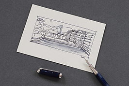 Ink drawing: choice of colours and techniques