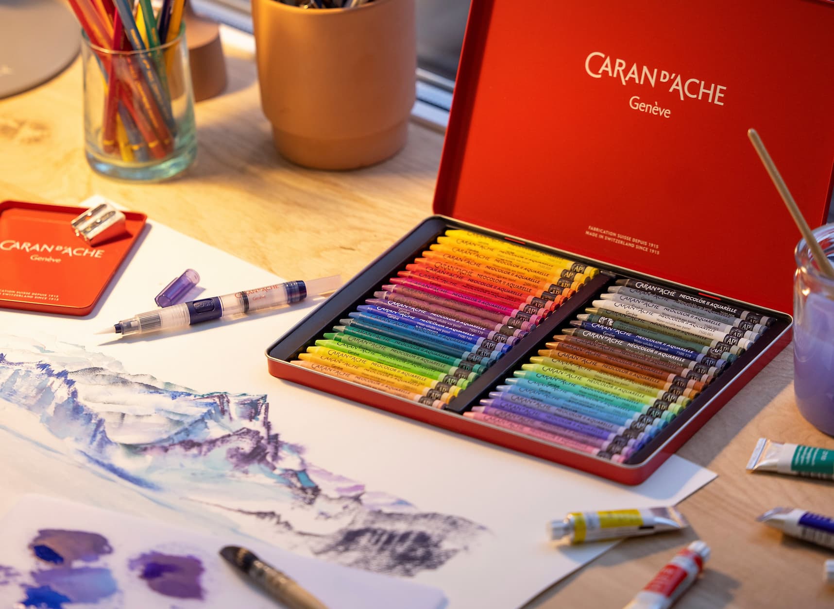 box of pastels neocolor 1 and shades of colours