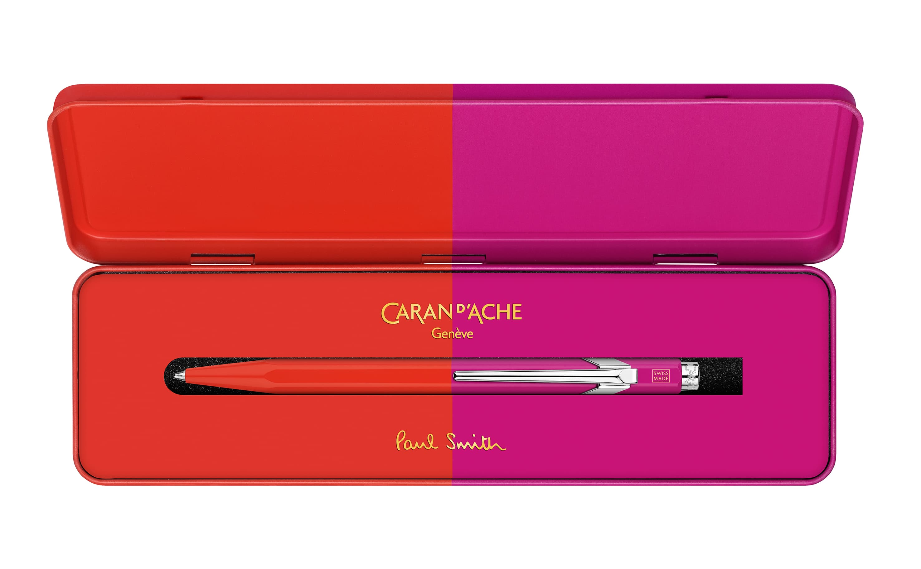 ballpoint pen 849 collaboration paul smith fourth edition colours wramred and melrosepink in its metal case