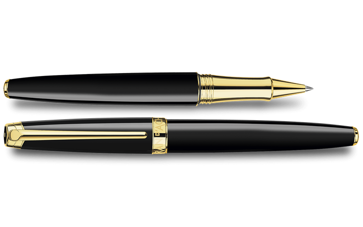 Stylo Roller Waterman CF Noir Et Plaqué Or - Occasion Proche Du Neuf