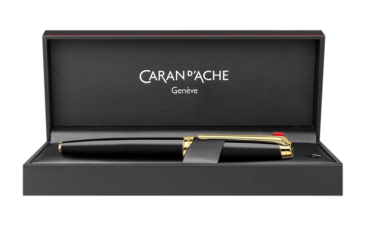 Stylo Roller Waterman CF Noir Et Plaqué Or Sheraton - Occasion Proche Du Neuf, Recharge Fournie