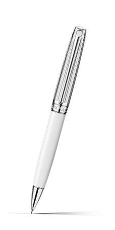Silver-Plated, Rhodium-Coated LÉMAN BICOLOR White Mechanical Pencil