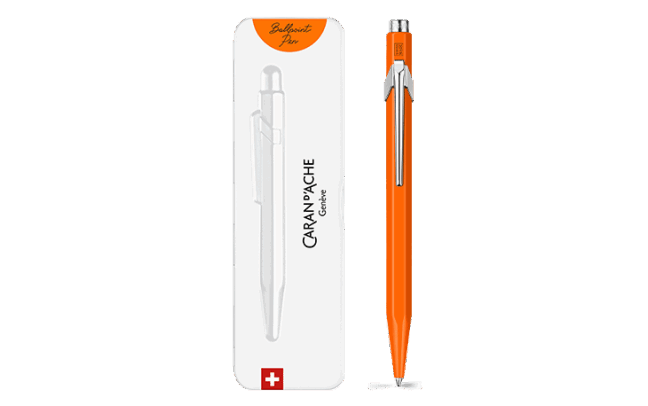 849™ ポップライン 蛍光オレンジ ボールペン、ケース付き 豊かな色彩と