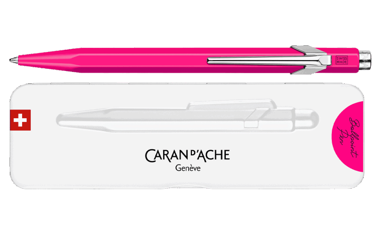 849™ ポップライン 蛍光ピンク ボールペン、ケース付き 豊かな色彩と