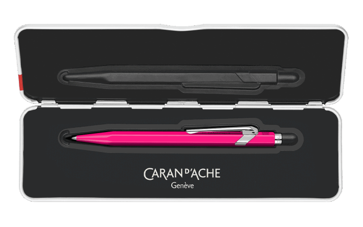 849™ ポップライン 蛍光ピンク ボールペン、ケース付き 豊かな色彩と