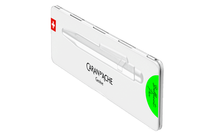 849™ ポップライン 蛍光グリーン ボールペン、ケース付き 鮮やかな色彩