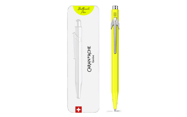 849™ ポップライン 蛍光イエロー ボールペン、ケース付き 鮮やかな色彩