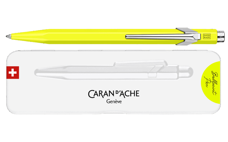 849™ ポップライン 蛍光イエロー ボールペン、ケース付き 鮮やかな色彩