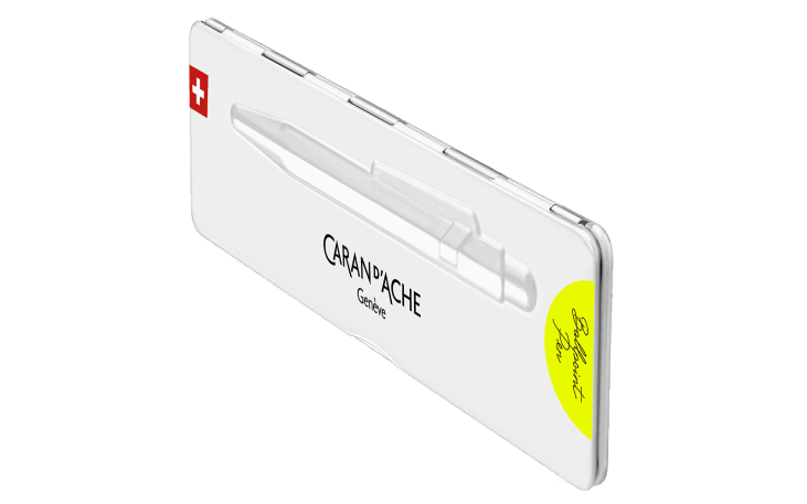 Stylo Bille Caran D'Ache 849 Popline Slimpack - Étui Métallique, Couleurs Fluo, Neuf Avec étiquettes
