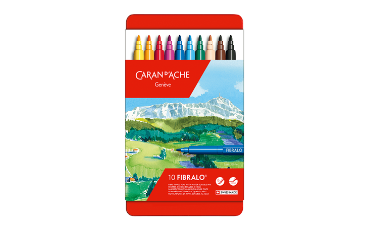 フィブラロ 水溶性フェルトペン- 10色セット フェルトペンのスムーズな