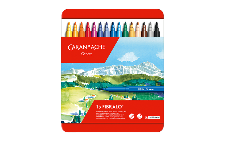 フィブラロ 水溶性フェルトペン- 15色セット フェルトペンのスムーズな