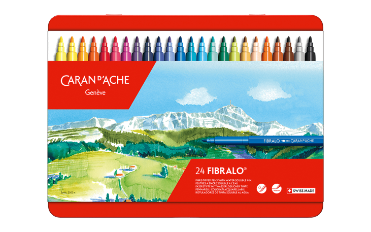 フィブラロ 水溶性フェルトペン- 24色セット フェルトペンのスムーズな