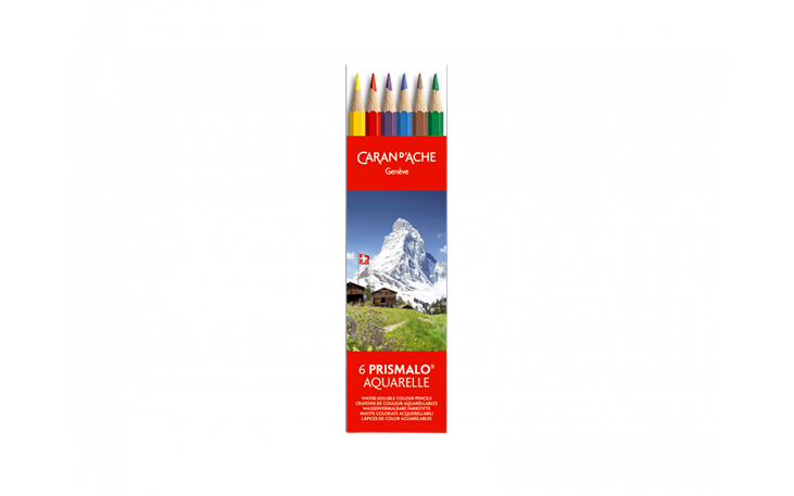 Caran D'Ache Prismalo Matite Colorate Acquerellabili - Confezione Da 6, Per Disegno Artistico E Illustrazione - 6