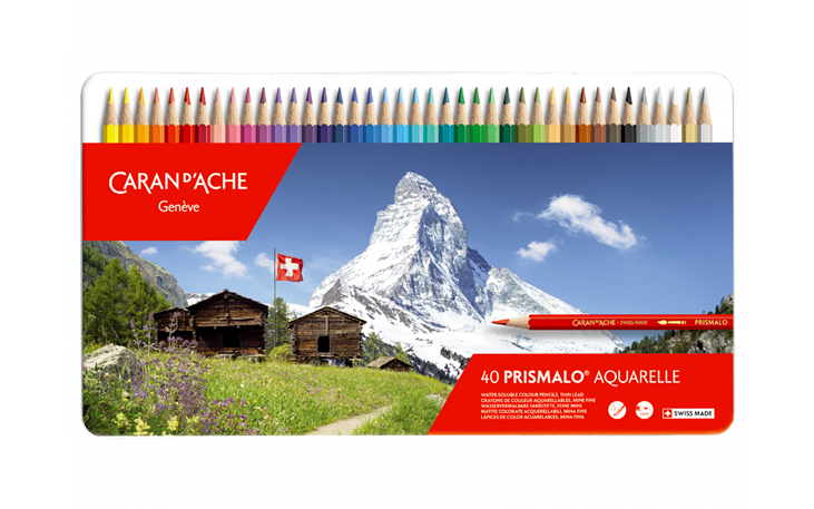 未開封 Caran d'Ache PRISMALO 水彩色鉛筆 40色セット⑦ Box of 40 Colours PRISMALO™ Aquarelle | Caran d'Ache BE