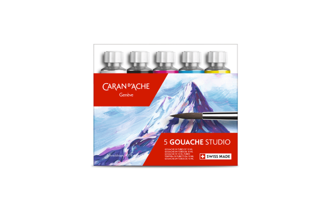 Box of 5 Tubes of Paint GOUACHE STUDIO 10 ml