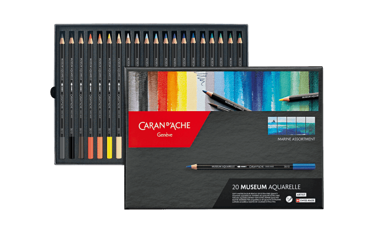 ミュージアムアクアレル 水溶性色鉛筆 マリン 20色セット ミュージアム
