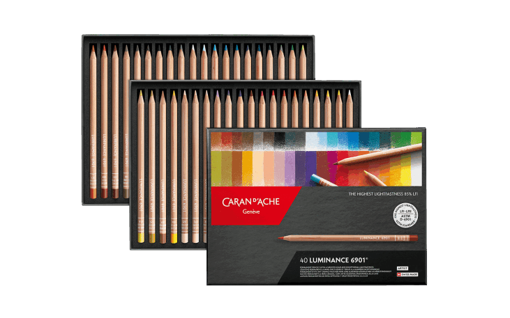 CARAN D'ACHE LUMINANCE 6901 40色 ルミナンス色鉛筆 ルミナンス6901 油性色鉛筆 40色セット プロのニーズに応える優れた
