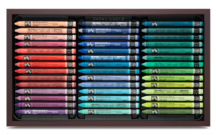 Wooden Box of 84 NEOCOLOR™ II Pastels | Caran d'Ache BE