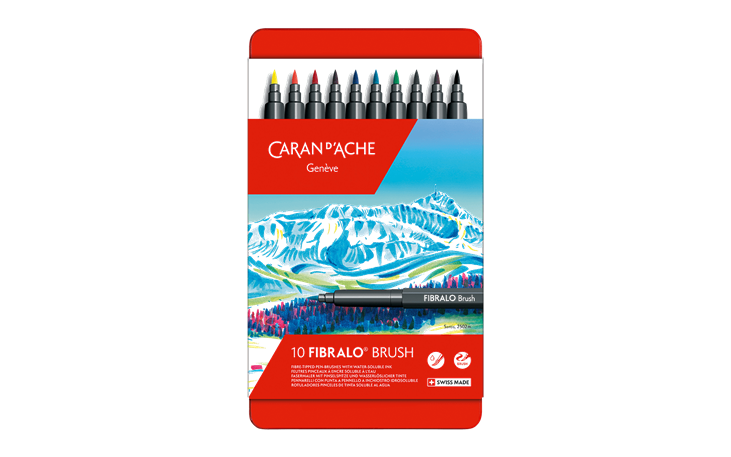 フィブラロ ブラッシュ 水溶性フェルトペン（筆ペン）- 10色セット