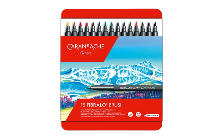 フィブラロ ブラッシュ 水溶性フェルトペン（筆ペン）- 15色セット