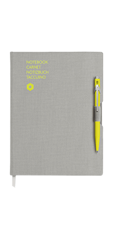 849 ボールペン イエロー＆オフィス ノートA5 グレー