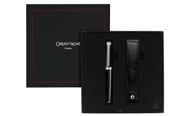 【EC限定】レマン エボニーブラック 万年筆 + レマン マロキネリ 1本挿しペンケース セット