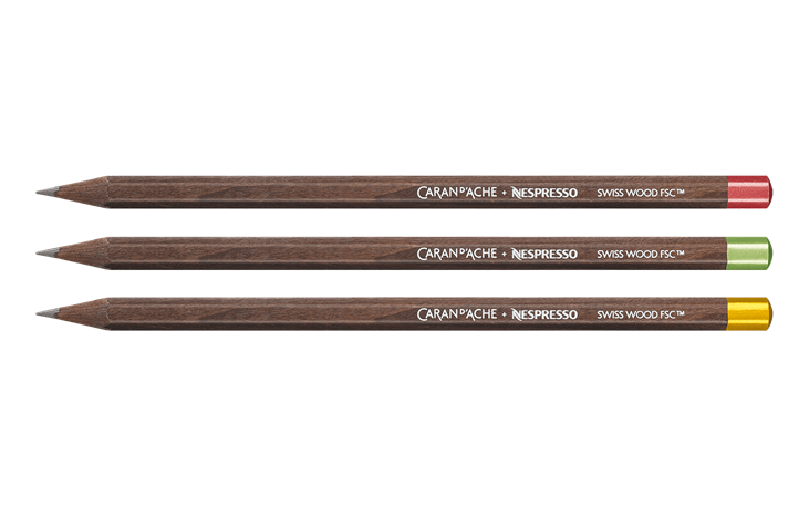 Set of 3 NESPRESSO Swiss Wood Pencils Special Edition n°1 | Caran