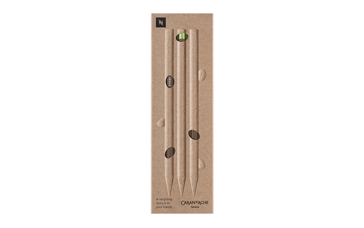 Set of 3 NESPRESSO Swiss Wood Pencils Special Edition n°1 | Caran