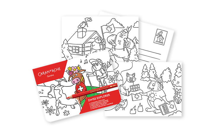 SWISS EXPLORER Colouring Postcards | Caran d'Ache BE