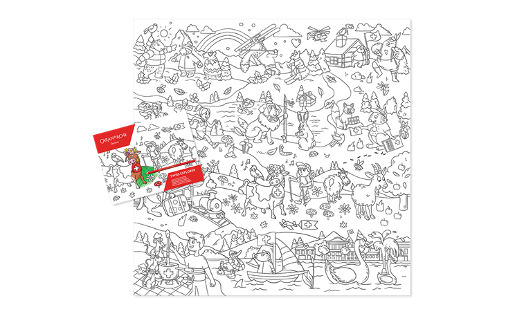 SWISS EXPLORER Giant Colouring Poster | Caran d'Ache BE