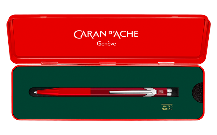 CARAN D’ACHE 赤万年筆 緑ボールペン 紅赤レザーケース ワンダーフォレスト 849™ボールペン レッド – リミテッドエディション