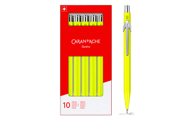 Box of 10 Mechanical Pencils 849™ FLUO Yellow | Caran d'Ache BE