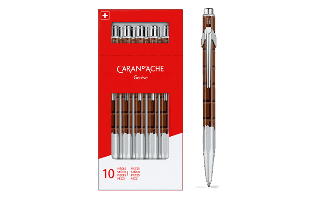 Box of 10 849 CHOCOLATE Ballpoint Pens | Caran d'Ache BE