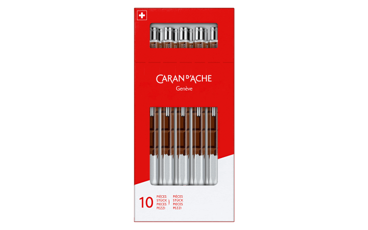 Box of 10 849 CHOCOLATE Ballpoint Pens | Caran d'Ache BE