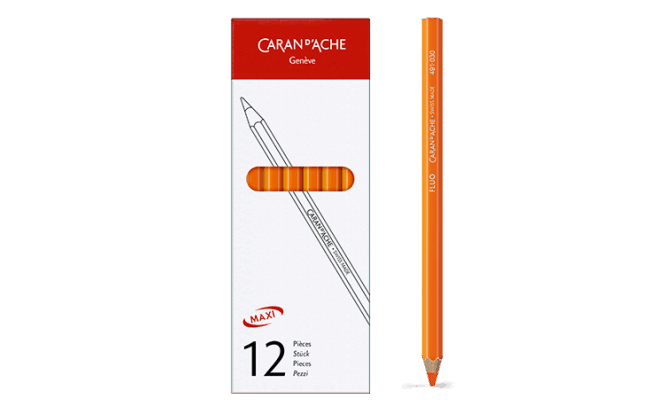 マキシペンシル 蛍光オレンジ 12本入りボックス | Caran d'Ache JP