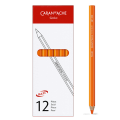 Box of 12 MAXI Orange Fluo pencils
