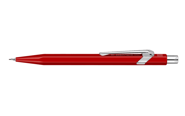 CARAN D'ACHEカランダッシュ　ボールペン 赤　　替え芯付き 849 レッド ボールペン（青芯）＋メカニカルペンシル0.7mmセット