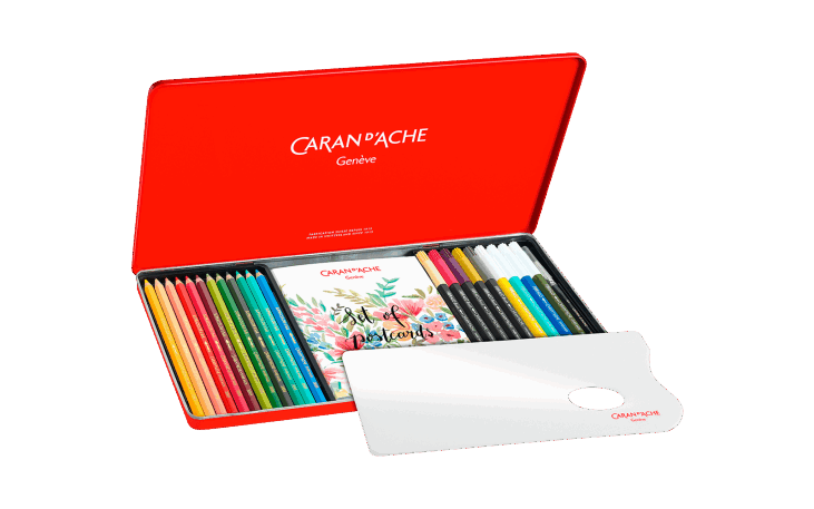 梨香先生作品　色紙セット 赤緑模様 8枚 ボタニカル セット + 1 オンライン クラス | Caran d'Ache JP