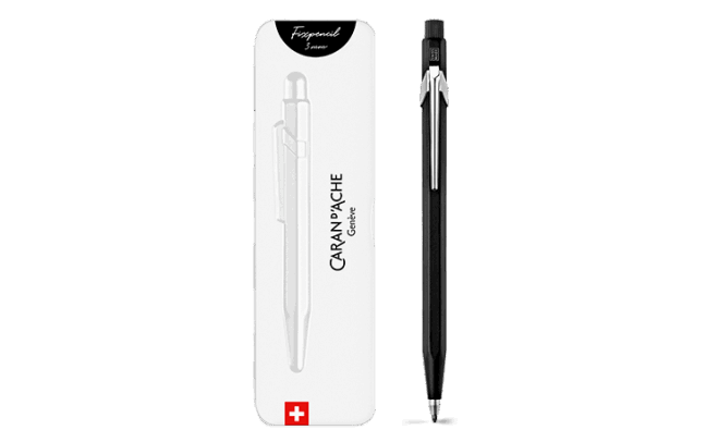 CARAN D'ACHE Fixpencil 3 - Portamine 3mm (compatibile 2mm) In Alluminio Con Temperamatite Integrato - Made In Switzerland