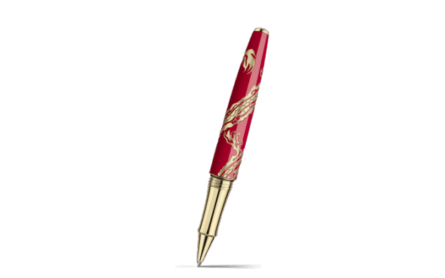 Jinhao Roller Régent Dragon Noir – Plume Plaqué Or Avec écrin – Neuf Sous Blister